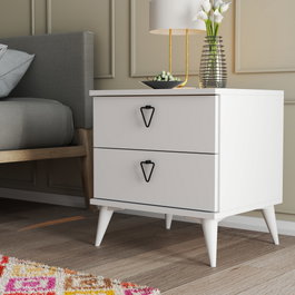 Hanah Home Versa-Ce 3634 Mesilla de Noche Bohemia Blanca